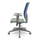 Cadeira Brizza Diretor Grafite Tela Azul Assento Vinil Verde