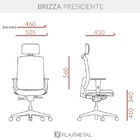 Cadeira Brizza Presidente Tela Preto Back Plax Com Apoio De C