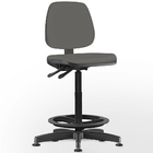 Cadeira Caixa Alta Giratória Job L02 Crepe Cinza - Lyam Decor