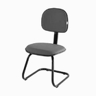 Cadeira Caixa Secretária Cinza Couro Ecológico Mk-0901scs - M