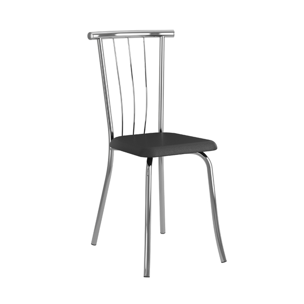Cadeira Casual Em Aço 154 Carraro - Preto/cromado