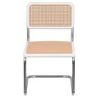 Cadeira Cesca Polipropileno Branco Simulando Palha Bege Base