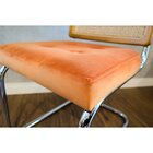 Cadeira Cesca Veludo E Palha Natural Yescasa Terracota