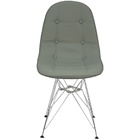 Cadeira Charles Eames Botonê Eiffel Base Metal Cromado - Cinza