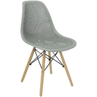 Cadeira Charles Eames Colmeia Eiffel Base Madeira - Cinza