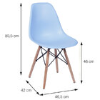 Cadeira Charles Eames Dkr Cozinha Jantar 46x80cm Azul Claro