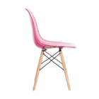 Cadeira Charles Eames Eiffel Acrílico Rosa Transparente Base