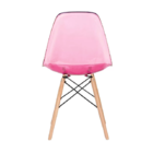 Cadeira Charles Eames Eiffel Acrílico Rosa Transparente Base