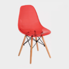 Cadeira Charles Eames Eiffel Acrílico Vermelho Transparente B