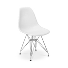 Cadeira Charles Eames Eiffel Base Metal Branca