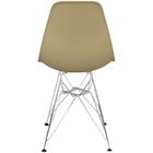 Cadeira Charles Eames Eiffel Base Metal Cromado Bege