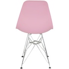 Cadeira Charles Eames Eiffel Base Metal Cromado Rosa