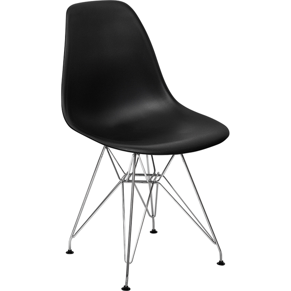Cadeira Charles Eames Eiffel Base Metal - Preta