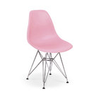 Cadeira Charles Eames Eiffel Base Metal Rosa
