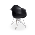 Cadeira Charles Eames Eiffel Com Braços Base Metal Cromado Pr