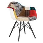 Cadeira Charles Eames Eiffel Daw Assento De Tecido Patchwork