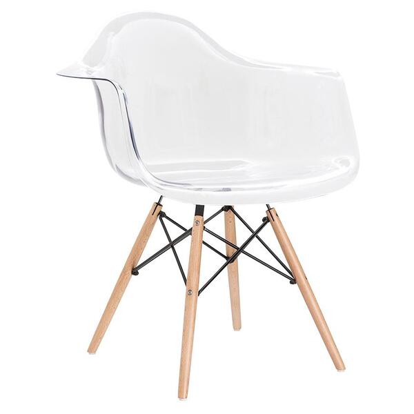 Cadeira Charles Eames Eiffel Daw Incolor Com Braços E Pés De