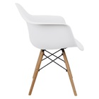 Cadeira Charles Eames Eiffel Design Wood Com Braço - Branco