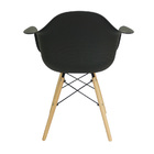 Cadeira Charles Eames Eiffel Design Wood Com Braço - Preto