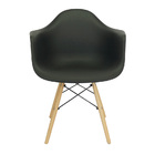 Cadeira Charles Eames Eiffel Design Wood Com Braço - Preto