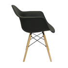 Cadeira Charles Eames Eiffel Design Wood Com Braço - Preto