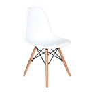 Cadeira Charles Eames Eiffel Dsw - Branco - Madeira Clara