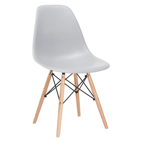 Cadeira Charles Eames Eiffel Dsw - Cinza Claro - Madeira Clara