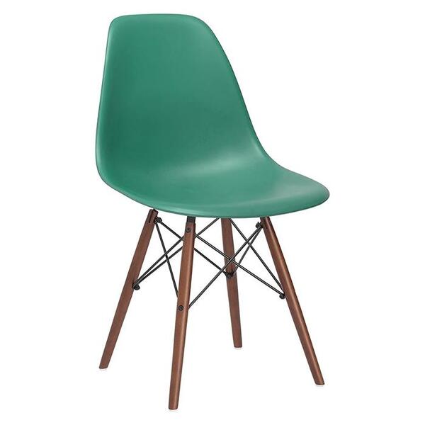 Cadeira Charles Eames Eiffel Dsw Com Pés De Madeira Escura -