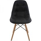 Cadeira Charles Eames Eiffel Estofada Veludo Wood Design Preto