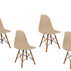 Cadeira Charles Eames Eiffel Pés De Madeira Fácil Montagem Ki