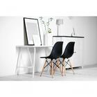 Cadeira Charles Eames Eiffel Pés De Madeira Preta Kit 4 Un