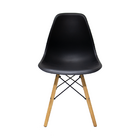 Cadeira Charles Eames Eiffel Preta Base Madeira