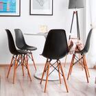 Cadeira Charles Eames Eiffel Preta Pés De Madeira