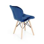 Cadeira Charles Eames Eiffel Slim Veludo Estofada - Azul Mari