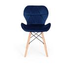 Cadeira Charles Eames Eiffel Slim Veludo Estofada - Azul Mari