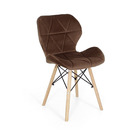 Cadeira Charles Eames Eiffel Slim Veludo Estofada Marrom