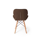 Cadeira Charles Eames Eiffel Slim Veludo Estofada Marrom