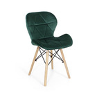 Cadeira Charles Eames Eiffel Slim Veludo Estofada Verde