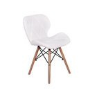 Cadeira Charles Eames Eiffel Slim Wood Estofada - Branca