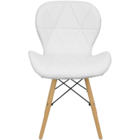 Cadeira Charles Eames Eiffel Slim Wood Estofada - Branca
