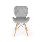 Cadeira Charles Eames Eiffel Slim Wood Estofada - Cinza