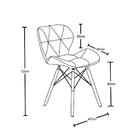 Cadeira Charles Eames Eiffel Slim Wood Estofada - Marrom