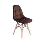 Cadeira Charles Eames Eiffel Tecido Botone Marrom