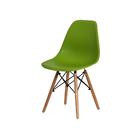 Cadeira Charles Eames Eiffel Verde Base Madeira