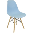 Cadeira Charles Eames Eiffel Wood Design Azul Claro