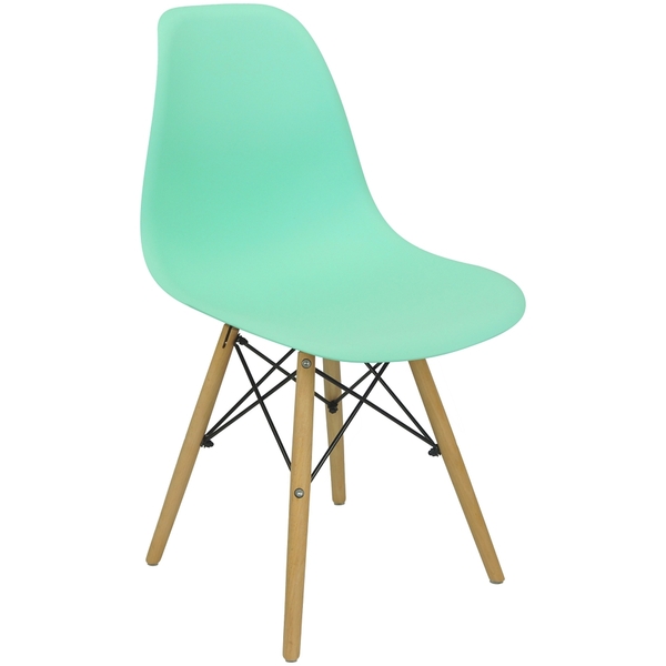 Cadeira Charles Eames Eiffel Wood Design Verde Agua