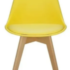 Cadeira Charles Eames Leda Design Wood Estofada Base Madeira