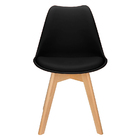 Cadeira Charles Eames Leda Design Wood Estofada Base Madeira
