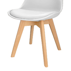 Cadeira Charles Eames Leda Design Wood Estofada Base Madeira