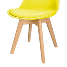 Cadeira Charles Eames Leda Design Wood Estofada Base Madeira